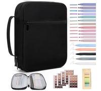 Bible Cover Bible Case for Men Canvas Carrying Cases Book Protector Case Bible Bag with Durable Handle Study Supplies Accessories Christian Gifts (Black, Large)