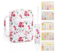 Bible Cover Bible Case with Bible Tabs, 10.5 Inch Large Bible Bag for Women Girls, Floral Pattern A5 Diary Cover Zipped Case for Bible Study Accessories (Red)
