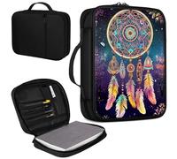 Bible Cover, Carrying Book Case Church Bag Bible Protective PU Leather Bible Covers with Handle and Zippered Pocket, for Standard and Large Size Bible 10.1x7.5x1.9 in,Dream Catcher