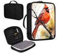 Bible Cover, Carrying Book Case Church Bag Bible Protective PU Leather Bible Covers with Handle and Zippered Pocket, for Standard and Large Size Bible 10.1x7.5x1.9 in,Pink Bird on Branch