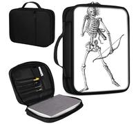 Bible Cover, Carrying Book Case Church Bag Bible Protective PU Leather Bible Covers with Handle and Zippered Pocket, for Standard and Large Size Bible 10.1x7.5x1.9 in,Human Skeleton
