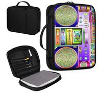 Bible Cover, Carrying Book Case Church Bag Bible Protective PU Leather Bible Covers with Handle and Zippered Pocket, for Standard and Large Size Bible 10.1x7.5x1.9 in,Color Cassette Tape