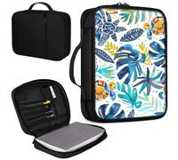 Bible Cover, Carrying Book Case Church Bag Bible Protective PU Leather Bible Covers with Handle and Zippered Pocket, for Standard and Large Size Bible 10.1x7.5x2 in,The Palm Trees Turtle