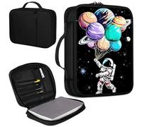 Bible Cover, Carrying Book Case Church Bag Bible Protective PU Leather Bible Covers with Handle for Standard and Large Size Bible 10.1x7.6x1.9 in,Space Man and Planet