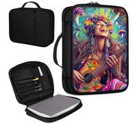 Bible Cover, Carrying Book Case Church Bag Bible Protective PU Leather Bible Covers with Handle for Standard and Large Size Bible 10.1x7.6x1.9 in,Mushrooms and Girl