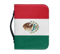 Bible Cover Carrying Case with Mexico National Flag Pattern, Protective Book Bag with Handle and Zippered, Bible Cover Case Gift for Mother Lady Women Men