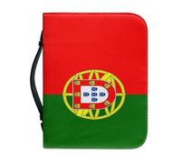 Bible Cover Carrying Case with Portugal National Flag Pattern, Protective Book Bag with Handle and Zippered, Bible Cover Case Gift for Mother Lady Women Men