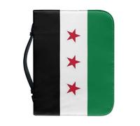 Bible Cover Carrying Case with Syria National Flag Pattern, Protective Book Bag with Handle and Zippered, Bible Cover Case Gift for Mother Lady Women Men