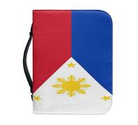 Bible Cover Carrying Case with The Philippines National Flag Pattern, Protective Book Bag with Handle and Zippered, Bible Cover Case Gift for Mother Lady Women Men