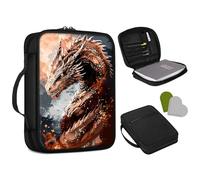 Bible Cover Case/Bible Book Cover,Bible Carrying Case Church Bags for Women Men,Dragon Burst Out of The Ground Personalized Bible Holder Covers with Zippered Pockets +Bookmark