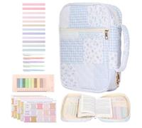 Bible Cover Case - Dustproof Organizer | Large Capacity Book Protector Carrying Case for Study Supplies, for Grandma, Adults, Lovers, Family, Friends, Mom, Floral, 1-Pack, Blue, Refer to description