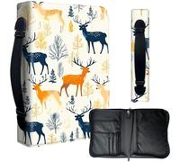 Bible Cover Case for 9.5 x 6.7 in Large Print & Study Bibles - Waterproof PU Leather with Zipper, Handle & Pen Holder - Christian Gift for Men & Women,Colorful Deers