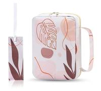 Bible Cover Case for Women, Bible Cover, Double Zippered Bible Bag Elegant Leaf Pattern Girls Bible Case with Handle and Inside Pen Slot Portable Bible Holder Case for Women