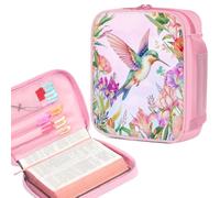 Bible Cover Case for Women, Bird Large Letter Bible Carrying Cases, Holder Tote Bag for Biblical Study Accessories, Storage Bag with Handle Protective Pen Slots, Christian Gifts for Boy