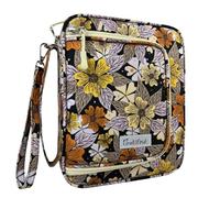Bible Cover Case for Women,Church Study Book Bible Bag,Bible Carrying Case with Pockets for Bible Accessories, Bible Book Cover with Zipper Christian Gifts fits Bible Size Up to 9.5"x6.5"x2" Floral#1