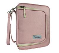 Bible Cover Case for Women, Church Study Book Bible Bag, Bible Carrying Case with Pockets for Bible Accessories, Bible Book Cover with Zipper Christian Gifts fits Bible Size Up to 9.5"x6.5"x2" Pink