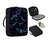 Bible Cover Case for Women Men,Personalized Bible Book Cover Bats Fly in The Black Night Sky Design,Bible Holder Carrying Case Bible Study Church Bags with Zipper Pockets +Bookmark