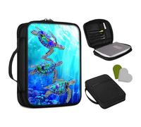 Bible Cover Case for Women Men,Personalized Bible Book Cover Sea Turtle in The Ocean Design,Bible Holder Carrying Case Bible Study Church Bags with Zipper Pockets +Bookmark