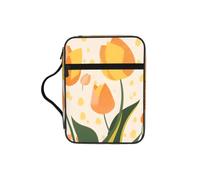 Bible Cover Case for Women(Orange Polka Dot Tulip)