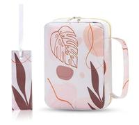 Bible Cover Double Zippered Elegant Leaf Pattern Bible Case with Handle Inside Pen Slot Portable Bag for Women, Case