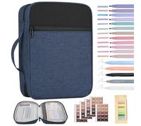 Bible Cover for Men Bible Book Cover Canvas Carrying Case Book Protector Case Large Bible Cover with Durable Handle Bible Study Supplies Accessories Christian Gifts (Blue, Large)