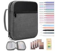 Bible Cover for Men Bible Book Cover Canvas Carrying Case Book Protector Case Large Bible Cover with Durable Handle Bible Study Supplies Accessories Christian Gifts (Black+Grey, Large)