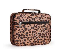 Bible Cover for Women - Bible Case for Men Multi-Functional Stationery Organiser - Large Pencil Case Organisers - Bible Study Supplies for School, Office, Travel - 11 x 8 x 2.5 inches, Curry Leopard