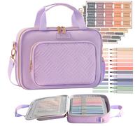 Bible Cover for Women Bible Case, Large Bible Bag, Bible Study Supplies Bible Journaling Kit Book Carrying Case with Bible Highlighters Tabs, Valentines Day Christian Gifts for Women (Purple)