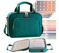 Bible Cover for Women Bible Case, Large Bible Bag, Bible Study Supplies Bible Journaling Kit Book Carrying Case with Bible Highlighters Tabs, Valentines Day Christian Gifts for Women (Green)