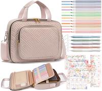 Bible Cover for Women Bible Case, Large Bible Bag w/Shoulder Strap, Bible Study Supplies Bible Journaling Kit Pink Book Carrying Case with Bible Highlighters, Mothers Day Christian Gifts for Women