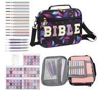 Bible Cover for Women, Bible Holder, Bible Cover Carrier Carrying Organizer Bag, God is Within Her She Will Not Fall, Zipper and Pockets for Standard Size Bible, Gift for Women(purpleLetter)