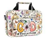 Bible Cover for Women. Christian Gift. Bible Case Religious Gift for Christmas, Thanksgiving, Easter. Bible Bag for Church and Bible Study. All Things are Possible.