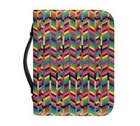 Bible Cover Geometry for Men & Women, Bible Book Pouch with Handle, Multi-Functional Large Size, Zipper and Multi-Pockets 25.9x4.8cm