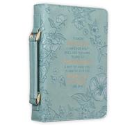 Bible Cover Med Teal Floral I Know the Plans