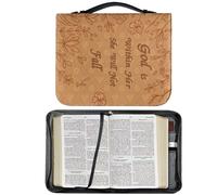Bible Cover - PU Leather Bible Cover Case with Handle Manual Cover Lightweight Portable Design Elegant Religious Book Accessories | Gift for Reading Lovers, Church Students, Prayer Study