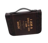 Bible Cover with Handle, Cross Motif Book Carrier Case