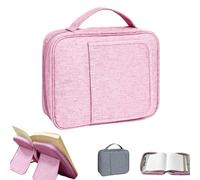 Bible Covers for Men - Bible Carrying Case with Pockets - Water-Resistant Study Bible Holder Pockets for, Church Prayer, for Family, Coworkers, Neighbors, and Best Friends (Pink)