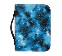 Bible Covers for Men Black Blue Pu Leather Carrying Book Case, Bible Bag with Zip Handle for Men, Women, Friends 23.4x4.1cm