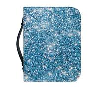 Bible Covers for Men Minimalist Blue Pu Leather Carrying Book Case, Bible Bag with Zip Handle for Men, Women, Friends 23.4x4.4cm