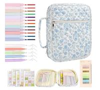 Bible Covers for Women - for Church Books with Handle, Scripture Organizer with Zipper Pocket | Christian Study Carrying Case for Girls, Devociona Notebook