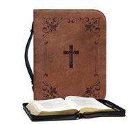 Bible Covers for Women, PU Leather Vintage Bible Cover Case, Waterproof Book Carrying Case with Handle