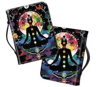 Bible Covers with Handle, Buddha Cosmic Large Bible Book Case Church Bag Multi-Pockets Carrying Tote Bible Protector with Zippered Pocket Christian Gifts for Men Women Study Bible