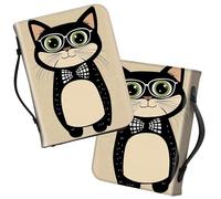 Bible Covers with Handle, Cat Large Bible Book Case Church Bag Multi-Pockets Carrying Tote Bible Protector with Zippered Pocket Christian Gifts for Men Women Study Bible