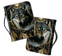 Bible Covers with Handle, Dream Wolfs Large Bible Book Case Church Bag Multi-Pockets Carrying Tote Bible Protector with Zippered Pocket Christian Gifts for Men Women Study Bible