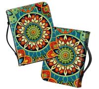 Bible Covers with Handle, Great Mandala Large Bible Book Case Church Bag Multi-Pockets Carrying Tote Bible Protector with Zippered Pocket Christian Gifts for Men Women Study Bible