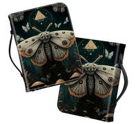 Bible Covers with Handle, Moth Mushroom Large Bible Book Case Church Bag Multi-Pockets Carrying Tote Bible Protector with Zippered Pocket Christian Gifts for Men Women Study Bible