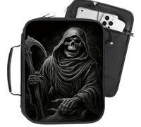 Bible Covers with Handle, Scythe Death Carrying Organizer Book Case Church Bag Bible Protective Holder Zippered Pocket, Bible Study Accessories Supplies for Women Men