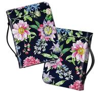 Bible Covers with Handle, Watercolour Flower Large Bible Book Case Church Bag Multi-Pockets Carrying Tote Bible Protector with Zippered Pocket Christian Gifts for Men Women Study Bible