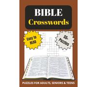 Bible Crosswords: Crosswords with Easy to Read Words about God, the Old Testament, the New Testament and More | 6x9 inches | 120 pages | 55+ Puzzles ... Gifts for Vacation, Holidays and Relaxation
