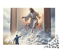 Bible Divine Encounter 1000 Piece Jigsaw Puzzle Colourful Figure Emerging from Book Home Decor Educational Game for Adults 52x38cm/1000pcs